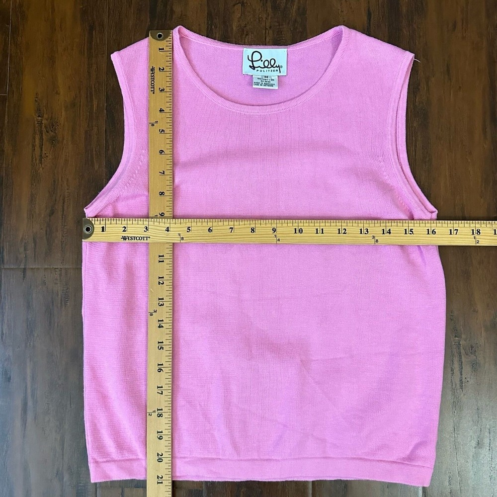 Vintage LILLY PULITZER Pink Knit Sweater Vest - Picture 5 of 5